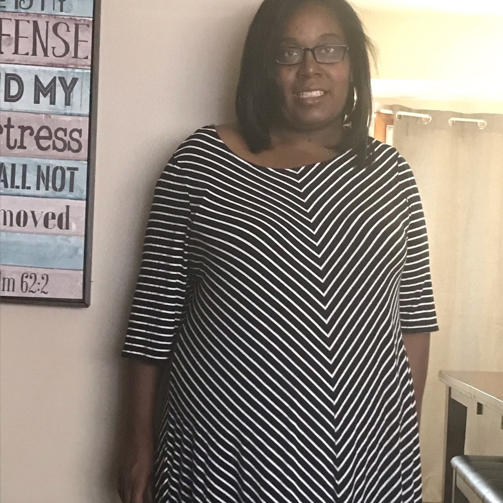 Catherine’s 3x striped dress